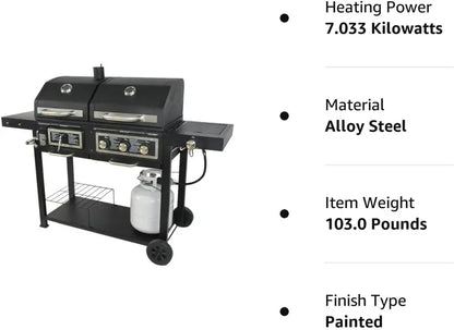 Dual-Fuel Grill: Charcoal + Propane Combination Cooking System for Versatile Outdoor Grilling