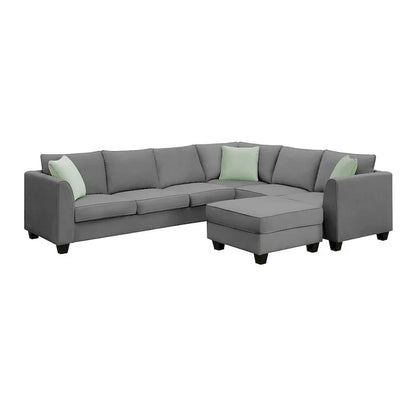 Versatile Reversible Sectional Sofa with Ottoman - Flexible Combination Module