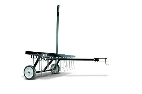 48-Inch Tow-Behind Dethatcher with Adjustable Tine Depth and Black Powder-Coat Finish