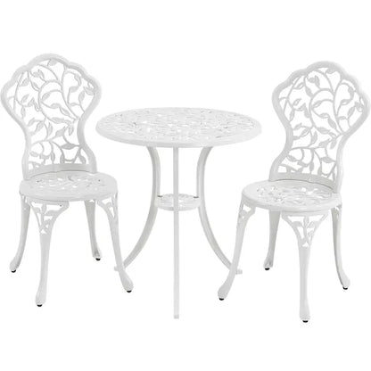 Yaheetech 3-Piece Aluminum Bistro Set  Antique-Finish Patio Chairs + Table