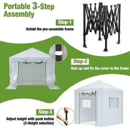 WORKPRO 8′ × 6′ Freestanding Portable Greenhouse  Easy-Assembly Growing Tent