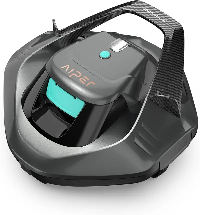 Cordless Robotic Pool Vacuum  90-Minute Runtime, LED Status Indicator & Self-Parking Feature for Flat Above-Ground or Inground Pools up to 40 Feet