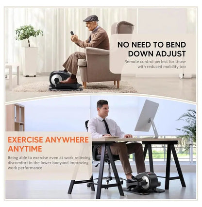 Compact Electric Under-Desk Elliptical Trainer — Fully Assembled Seated Foot Pedal Exerciser