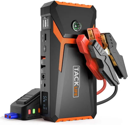 TACKLIFE T8 800A Peak Car Jump Starter  18,000mAh Portable Power Pack with LCD Display, USB Fast Charging, LED Light & Engine Start Capability