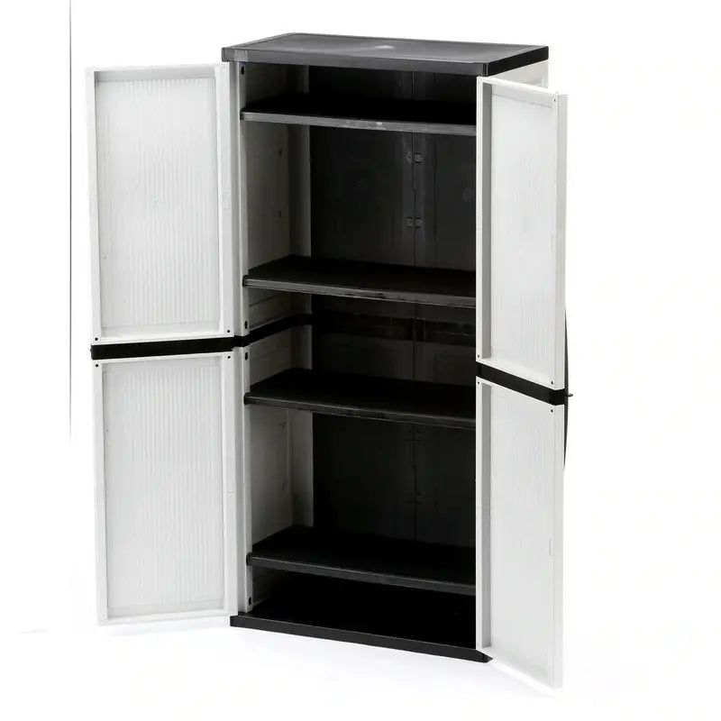HDX Gray Freestanding Garage Cabinet  35″W x 71″H x 18″D with Locking Doors & Adjustable Shelves
