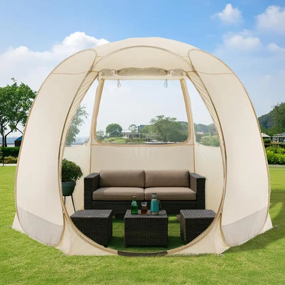Igloo-Style Screen Gazebo  Mosquito-Proof Canopy Tent for 615 People, Ventilated & Spacious