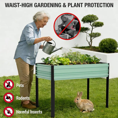 WORKPRO Galvanized Raised Garden Bed  47.2″ x 23.6″ x 31.5″, 600-LB Elevated Planter with Legs