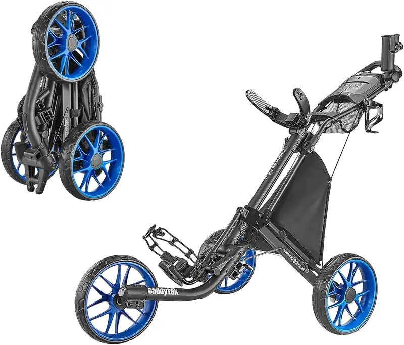 Lightweight 3-Wheel Folding Golf Push Cart  Collapsible Design with Foot Brake & Quick-Release Mechanism