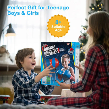 Kids’ Adjustable Punching Bag Set  Includes Reflex Ball and Safe Boxing Toy Components