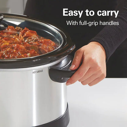 Hamilton Beach 8-Quart Programmable Slow Cooker  Triple Heat Settings, Dishwasher-Safe Crock