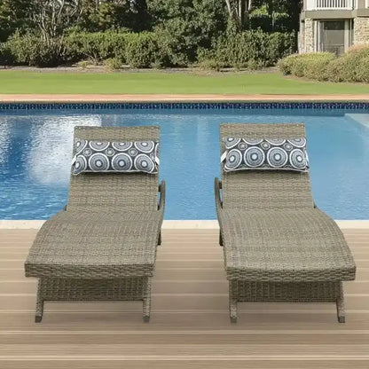 All-Weather Wicker Chaise Lounge Set  2-Piece Outdoor Relaxation Pair