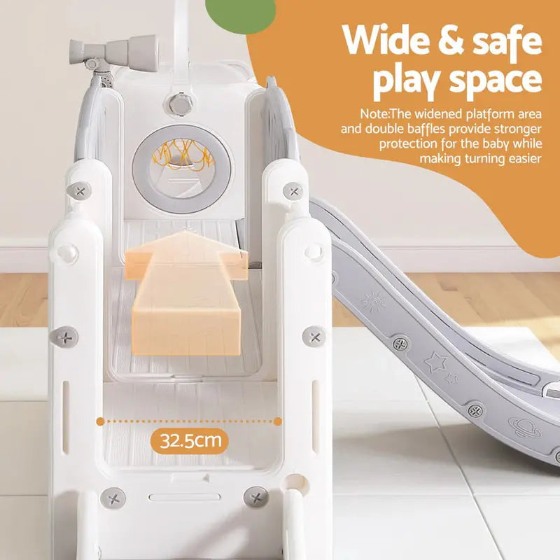 Keezi Multi-Sport Outdoor Play Set: Slide, Swing, Basketball Hoop, and Football Ring