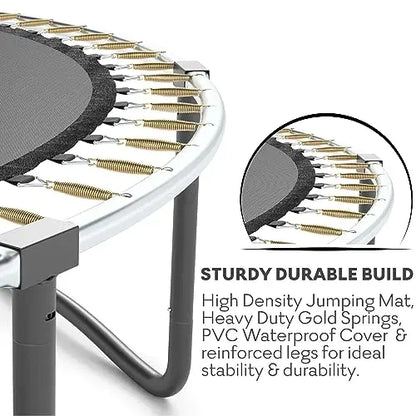 JUMPZYLLA Recreational Trampoline with Enclosure and Ladder, Galvanized Anti-Rust Coating
