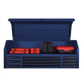 23-Drawer Heavy-Duty Rolling Tool Chest & Cabinet Set  56-Inch Wide Matte Blue Professional Storage System