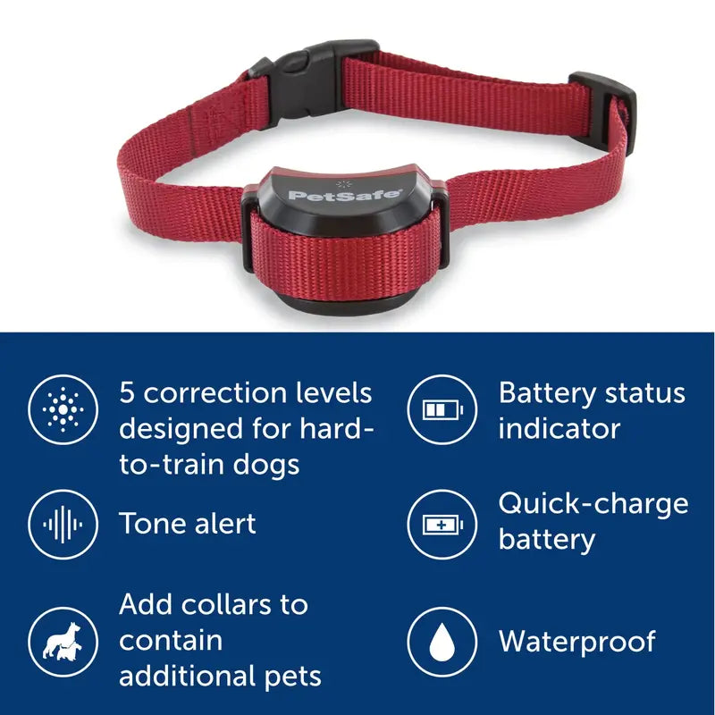 PetSafe Stay & Play Wireless Pet Fence for Stubborn Dogs  Adjustable, Portable, No Digging Required, Covers 3/4 Acre, Rechargeable Collar
