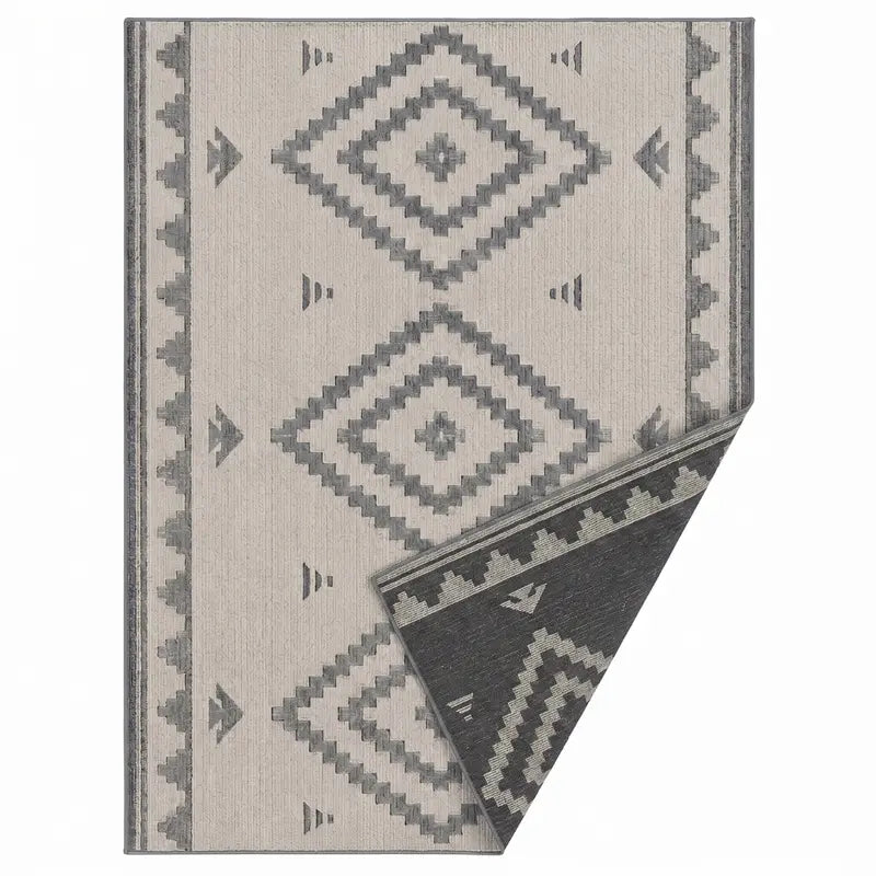 5×8 ft Reversible Woven Patio Rug Designed for Decks, RVs, and Outdoor Spaces