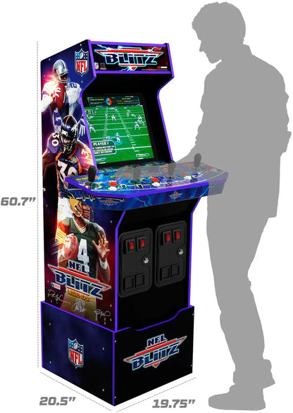 Arcade1Up NFL Blitz Full-Size Arcade Cabinet  Includes Riser & Illuminated Marquee