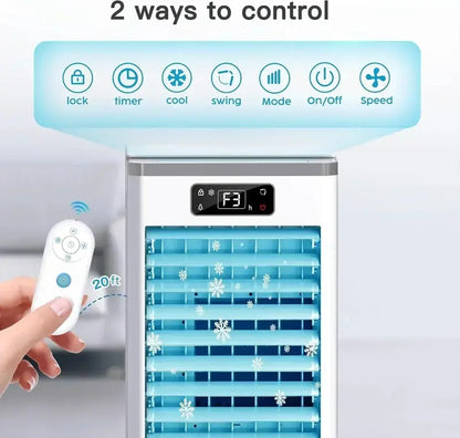 Windowless Evaporative Air Cooler  Portable 3-Mode, 3-Speed Cooler with 12-Hour Timer