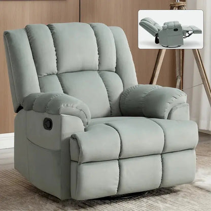 Lazy Boy Overstuffed Fabric Swivel Rocker Recliner Chair with Pillow-Top Arms and Cushioned Back