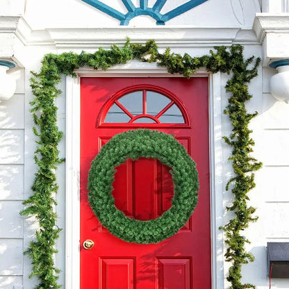 48-Inch Cordless Pre-Lit Artificial Christmas Wreath for Indoor or Outdoor Use