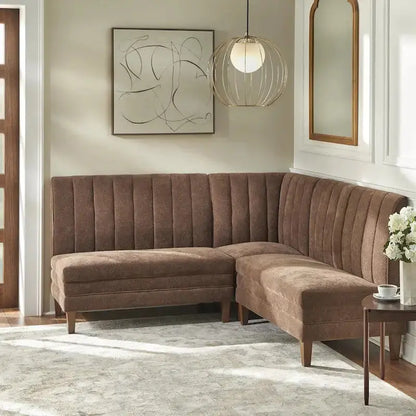Lifestorey Kerrington Banquette Set  3-Piece Channel-Back Upholstered Seating