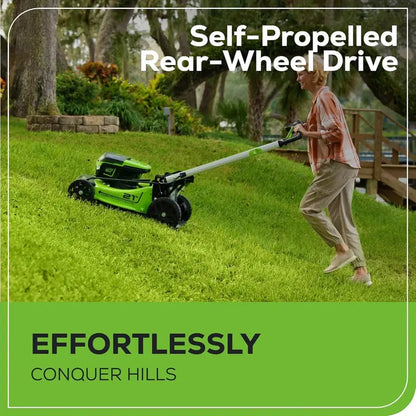 60V Cordless 21-Inch Self-Propelled Lawn Mower  Includes Two 4.0Ah Batteries & Dual-Port Rapid Charger