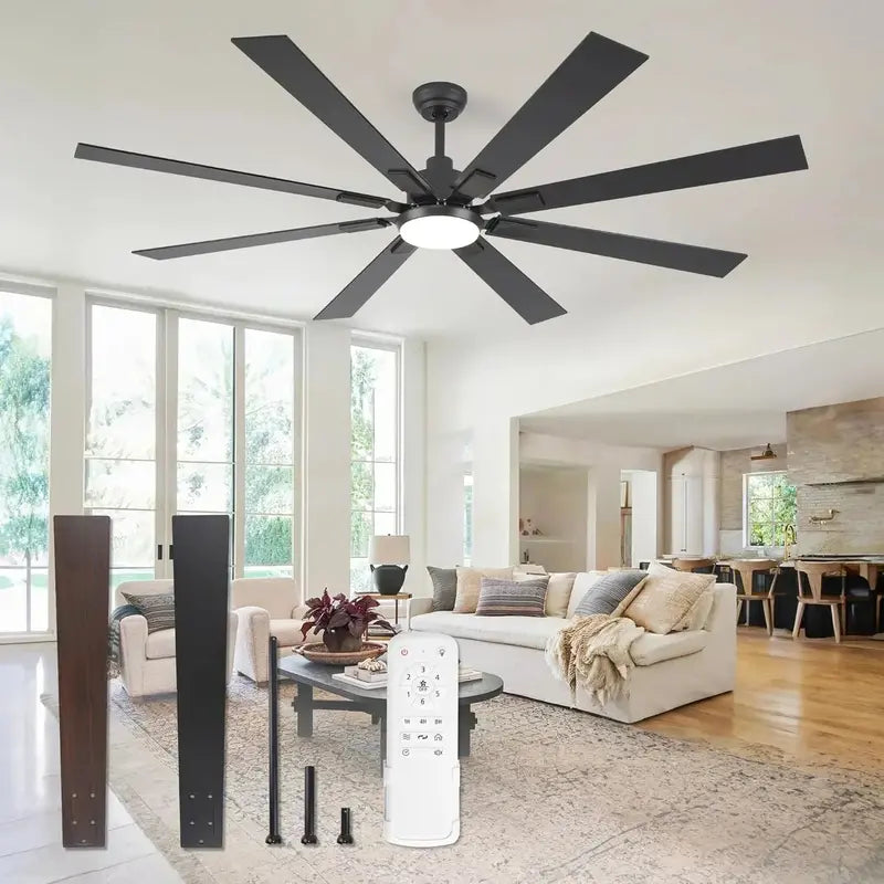 Zmishibo 72-Inch Ceiling Fan with Integrated Light & Remote Control  Indoor/Outdoor Rated