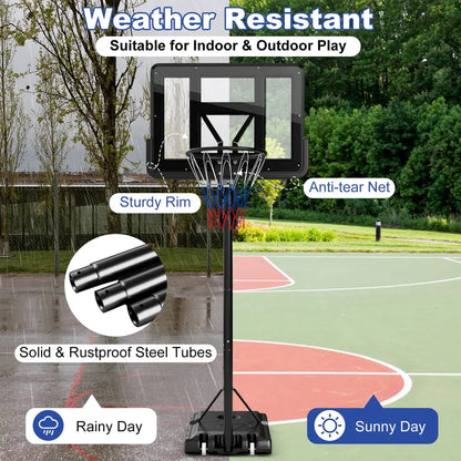 Height-Adjustable Portable Basketball Hoop  5-Tier Outdoor Goal System (810 ft Range)