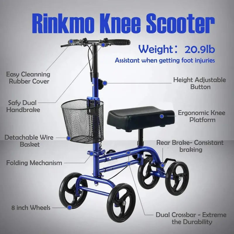 RINKMO Lightweight Steerable Knee Scooter  Budget-Friendly Mobility Walker