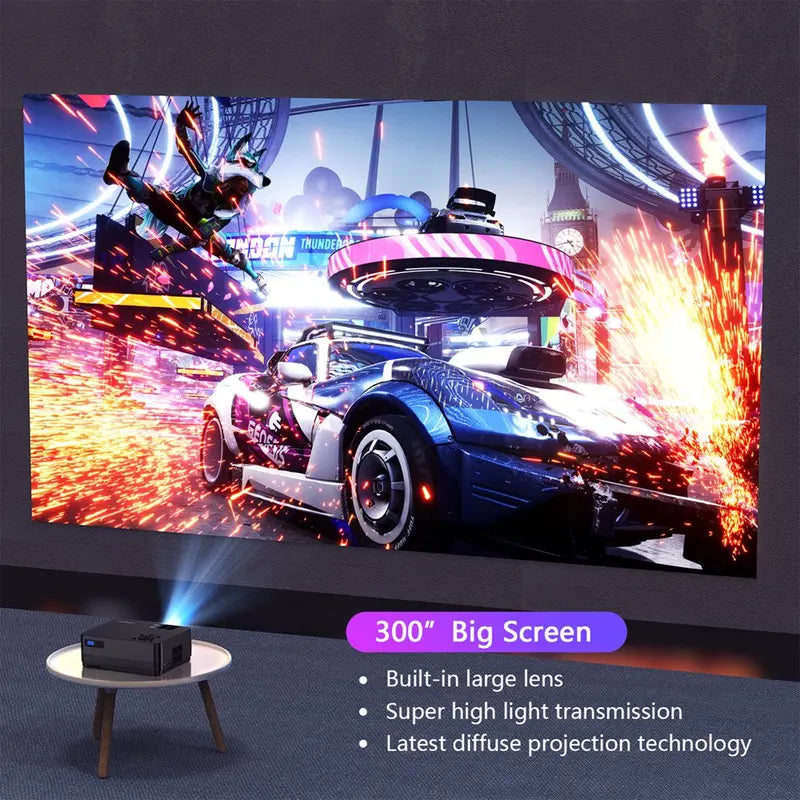Roconia 5G Wifi Bluetooth Native 1080P Projector, 13000LM Full HD Movie Projector, 4K Home Theater,(Projector Screen Included)