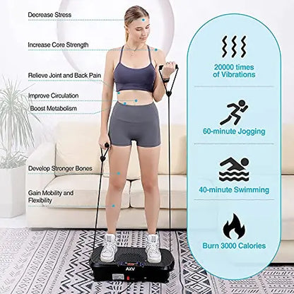 AXV Whole-Body Vibration Platform  Fitness Exercise Machine with Adjustable Intensity Levels