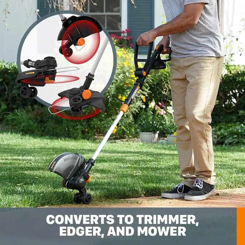 WORX GT Revolution 12″ Cordless String Trimmer & Turbine Leaf Blower  20V Power Share Kit with Batteries & Charger