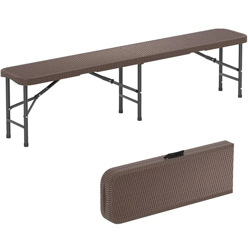 6-Foot Heavy-Duty Plastic Folding Bench  1320-LB Capacity Portable Seat for Camping, Picnics & Events