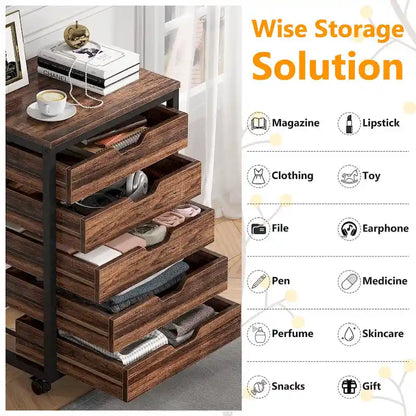 Wooden Storage Cabinet Organizer with 5 and 7 Drawer Options