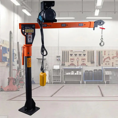 1100lb Capacity Folding Electric Hoist Crane  110V Industrial Lifting Solution for Warehouses & Sites