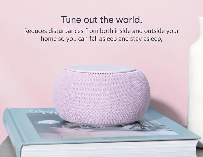 Dusk Smart White Noise Machine with Real Fan, Non-Looping Sound, Adjustable Tone & Volume, Remote App Control, Travel Case Included