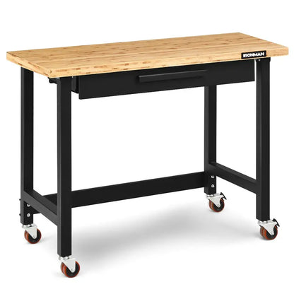48-Inch Mobile Workbench  Heavy-Duty Rolling Workstation with Locking Casters
