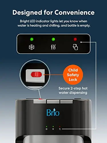 Brio Bottom-Loading Water Cooler  Triple-Temperature Dispenser (Hot, Cold, Room Temp)