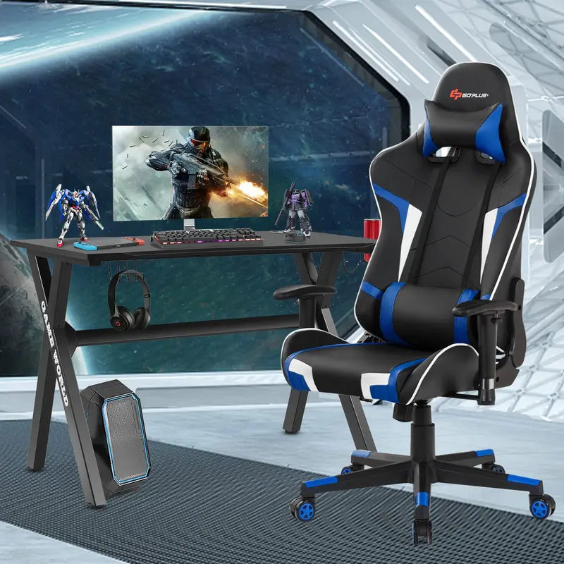 X-Frame Esports Desk and PVC Racing Chair Combo for Gamers
