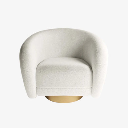 Fauteuil effet laine bouclée et laiton