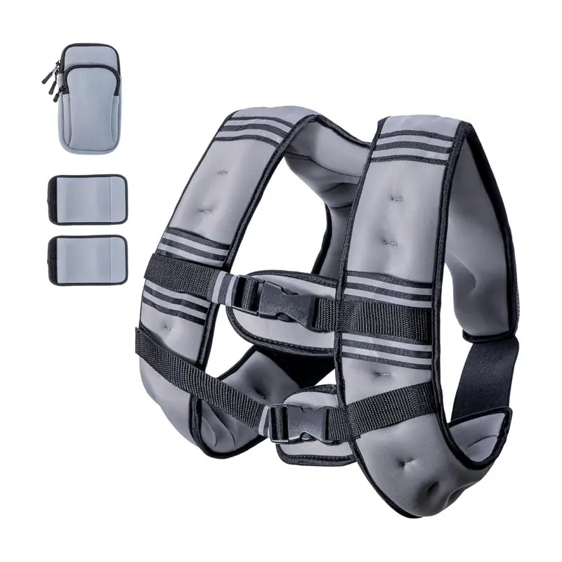 Adjustable Weighted Vest  Lycra Construction, Reflective Trim, Removable Padding