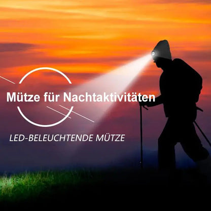 Adjustable LED Headlamp Beanie  Hands-Free Rechargeable Hat Light