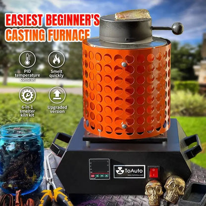 TOAUTO TGF3000-V1.1 Gold Melting Furnace  13 kg Capacity, 1400W, 2100°F Max Temperature
