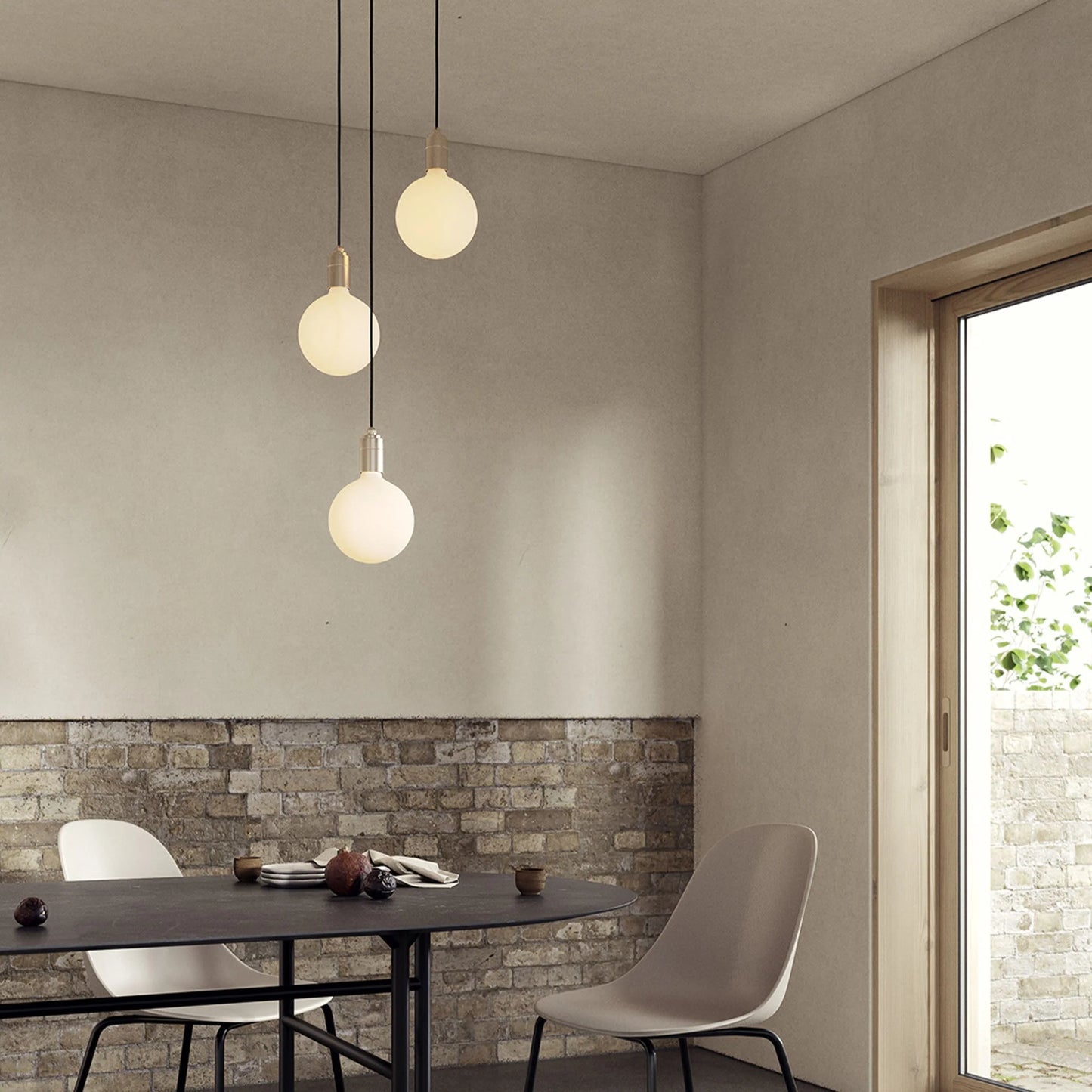 Triple Pendant in Oak + Sphere IV