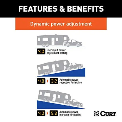 CURT Echo Mobile Electric Trailer Brake Controller with Bluetooth-Enabled Smartphone Connection