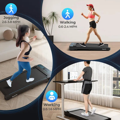 Portable Under-Desk Walking Pad  300 LB Capacity Treadmill with LED Display, Remote & App Connectivity, Compact for Home or Office