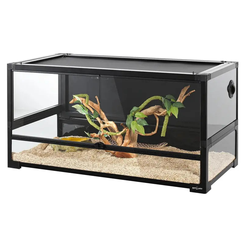 REPTI ZOO 40-Gallon Glass Terrarium  Tempered Front Panel, Foldable Frame, Ideal for Snakes &amp; Lizards (2026)