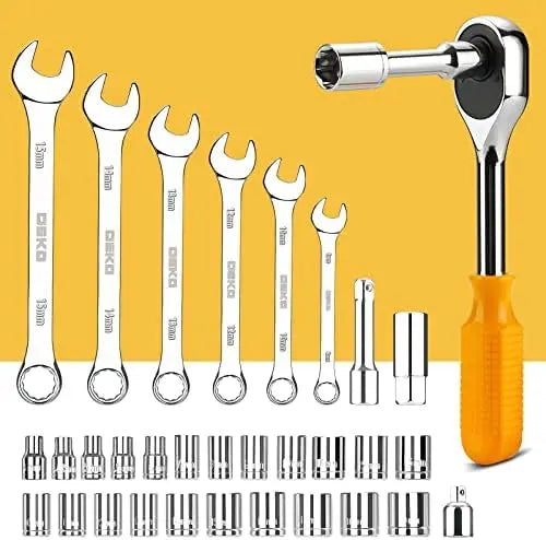 DEKOPRO 228-Piece Auto Repair Tool Set with Socket Wrenches, Plastics Toolbox Storage Case
