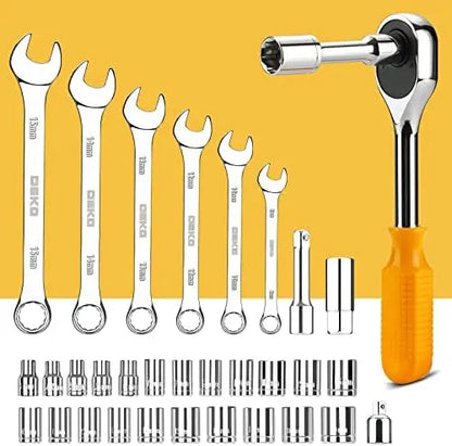 DEKOPRO 228-Piece Auto Repair Tool Set with Socket Wrenches, Plastics Toolbox Storage Case