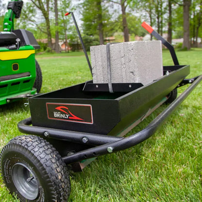 Brinly AS2-40BH-P Lawn Aerator and Spreader  Dual-Function Steel Unit, 100-Lb Capacity, Optimized for Healthy Grass Growth
